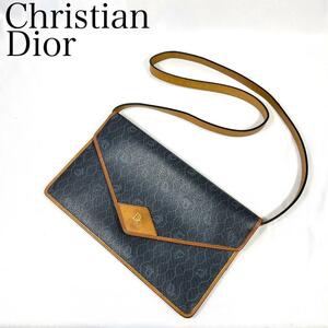 Christian Dior クリスチャンディオール ショルダーバッグ 2way ハニカム 総柄 ゴールド金具 クラッチバッグ レザー PVC レディース a52