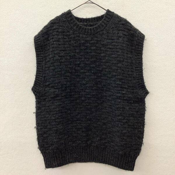 【ADAM ET ROPE' HOMME 別注】BATONER Shetland SPREAD ARAN VEST ウール ニットベスト3 グレー 76602