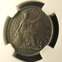 ≪悪名高き王・エラーコイン≫1822 イギリス 英国 ジョージ４世 1/4ペニー 銅貨 NGC MS62 BN アンティーク コイン モダン 投資 資産_画像6