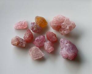  natural stone 67ct pink spinel raw ore set sale Myanma production 