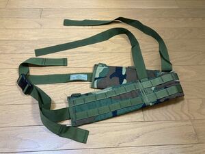 中古 米軍放出 MOLLE BELT UTILITY モール パッド ベルト ウッドランド 迷彩 ロードベアリングベスト サバゲー ミリタリー 装備 