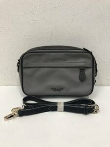 ⑪COACHコーチショルダーバッグ レザー GRYグレー