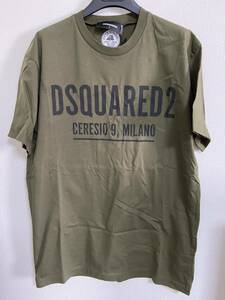 DSQUARED2 ディースクエアード S71GD1058 T-Shirt 半袖 Tシャツ コットン メンズ Lサイズ 新品 未着用 定価40,700円 カーキ