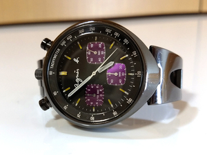 【 稼働中 】 agnes b. by SEIKO V655-7010 Bullhead Chronograph Quartz Watch アニエスベー セイコー ツノ クロノグラフ 腕時計