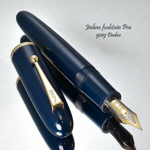 ◆●万年筆【JINHAO/金豪】Dadao 9019 極太軸 ネイビー 紺 アクリル軸 ラージサイズ 存在感 迫力 風格 超大型 M 中字 新品 /JH156NV