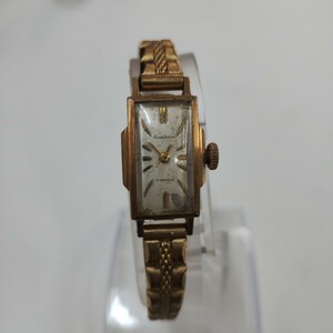 【TM104】セイコー レディース 腕時計 17 JEWELS SOLSR 不動品 SEIKO ゴールドカラー とけい ジャンク品
