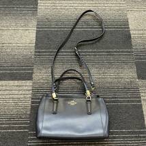 【T1109】COACH コーチ ショルダーバッグ ハンドバッグ 2way ネイビー 鞄 カバン _画像1