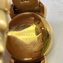 【TS1120】ニナリッチ Nina Ricci 腕時計 不動 D953 ゴールドカラー シェル文字盤？ ブルーカラー レディース コレクション クォーツ _画像5