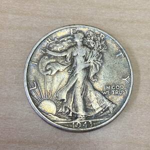 【TS1123】海外 硬貨 アメリカ ハーフダラー 1枚 ウォーキング リバティ キズあり 汚れあり コレクション