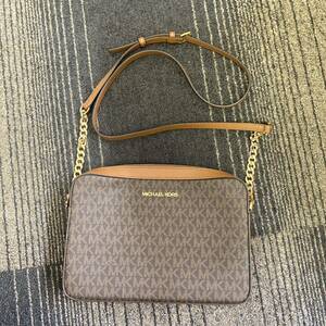 【TK1126】MICHAEL KORS マイケルコース ショルダーバッグ MK柄 ブラウン 茶色 レディース カバン 鞄 キズあり 汚れあり