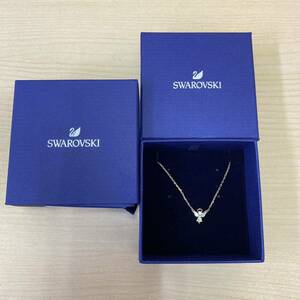 【TS1126】SWAROVSKI スワロフスキー ローズゴールドカラー ネックレス 天使モチーフ エンジェル キズあり 汚れあり アクセサリー