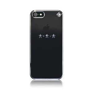 スマホケース カバー iPhoneSE(第一世代) 5 5s スワロフスキー ブラック 黒 SWAROVSKI メタリックミラージェット