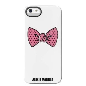 スマホケース カバー iPhoneSE(第一世代) 5 5s Case Scenario ホワイト 白 リボン柄 Case Scenario ALEXIS MABILLE for