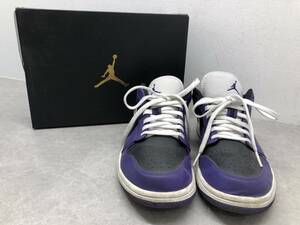 E◆ ※汚れ、破れ有 NIKE/ナイキ/ローカットスニーカー/AIR JORDAN 1 LOW/エアジョーダン 1 ロー/553558-501/サイズ 26.5CM/BLK×PPL