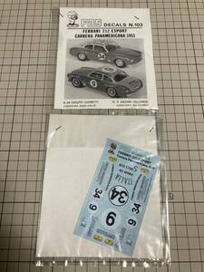 ☆ F.D.S 1/43 デカール N.103 FERRARI 212 EXPORT CARRERA PANAMERICANA 1951 2枚セット中古ジャック品 ☆