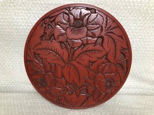 [ Zaimei equipped ] sickle . carving south . temple .. writing sama wall decoration ornament hand carving lacquer coating handicraft lacquer ware diameter approximately 32.5.#.158