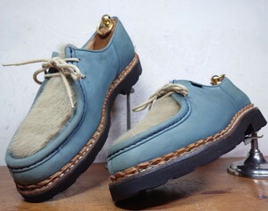 【美品】2010年 FRANCE製 Paraboot/パラブーツ ミカエル フォック チロリアンシューズ 391/2 24.5cm相応 サックス/ランス