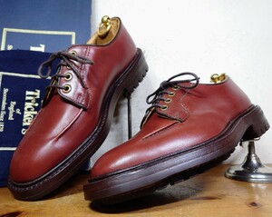 【試し履きのみ/未使用】英国製 Tricker's/トリッカーズ M7569 Uチップ プレーントゥ US71/2 Fit.5 25.5cm相応/cheaney クロケット