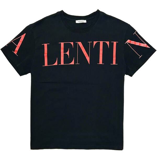 国内正規品 定価8万 VALENTINO LOGO PRINT T-SHIRT ロゴプリントTシャツ XL 黒 男女兼用 ヴァレンティノ バレンチノ　本物
