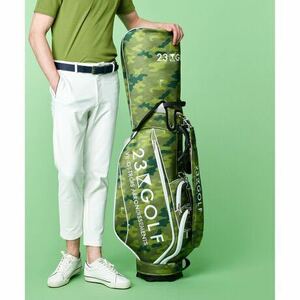 新品1円スタート！定価5.4万 新品未使用23区GOLF 23区ゴルフ 今期新作 存在感抜群 UNISEX カモフラ柄 ゴルフ場柄キャディバッグ 