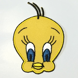 103　ルーニー・テューンズ Tweety Bird トゥイーティー　キュートなフェイス　刺繍 アイロン ワッペン リペア カスタム 刺繍ワッペン