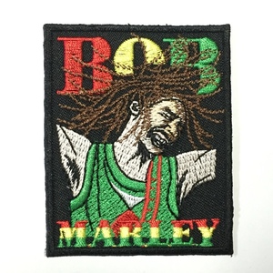 151 ボブ マーリー Bob Marley ボブマリー タンクトップで熱唱するボブ ラスタ 刺繍 アイロン ワッペン レゲエ ジャマイカ 刺繍ワッペン