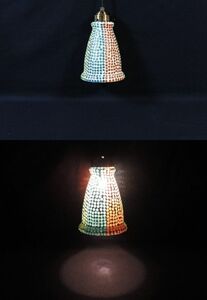  天井照明 シェード ポップカラー 水玉 ドット ３色カラー 昭和レトロ アンティーク ガラス ペンダントライト