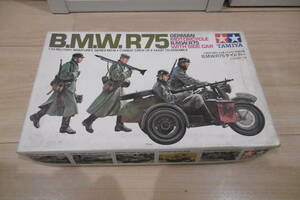 未組立品【 ドイツ軍 B.M.W.R75サイドカー ( 人形4体つき ) TAMIYA 】1/35 ミリタリーミニチュアシリーズNo.16　説明書なし