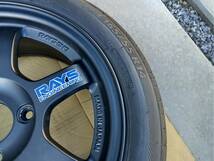 【中古】RAYS TE37 14インチ 14x6J 38 PCB100 2本 ◆ 165/55R14タイヤ付き(おまけ)_画像4