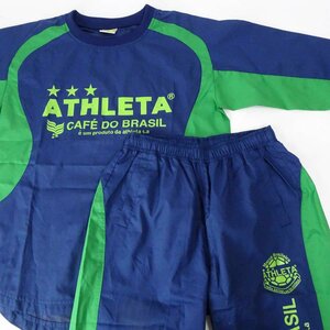 【中古】[上下セット] アスレタ ピステ ウインドジャケット パンツ 160 ネイビー キッズ ATHLETA スポーツ サッカー フットサルウェア