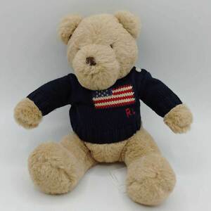 [ used ] Ralph Lauren baby small flag sweater Polo Bear soft toy doll RALPH LAUREN tag attaching 