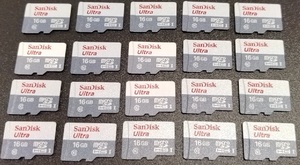 Sandisk Ultra microSDカード 16GB 20枚セット、送料込み！
