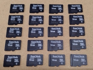 Sandisk microSDカード 16GB 20枚セット、送料込み！