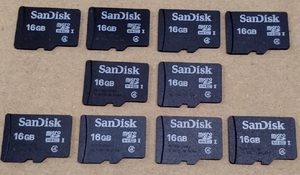 Sandisk microSDカード 16GB 10枚セット、送料込み！