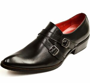 ビジネスシューズ　紳士靴 4cmヒール 脚長 イタリアンデザイン革靴26.5cm