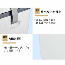 車載冷蔵庫 15L ポータブル冷蔵庫 -10℃～+65℃調整 持ち運べる小型冷蔵庫 クーラーボックス 家庭用車載用 静音 DC12V/24V 110V 白&灰色_画像9