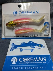 34 コアマン　ＶＪ−22 ステッカー付き　シーバス ゴールドヘッド／ゴールドピンク