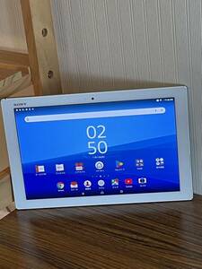 ジャンク 音割れ au SONY Xperia Z4　32GB Android7.0 Tablet SOT31 ホワイト タブレット P49