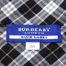 C3-WJ199 バーバリー Burberry BLUE LABEL 襟チェック 7部丈 カットソー トップス ブラック 38 レディース_画像6