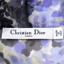 3-YK092【美品】クリスチャンディオール Christian Dior シースルー ボウタイ ブラウス トップス ブルー 42相当 XL レディース_画像5
