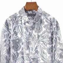 M3-WJ120【良品】エトロ ETRO 長袖 シャツ ペイズリー ホワイト/グレー 46 メンズ_画像2