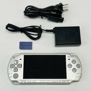 ☆美品・送料無料・1円〜☆ SONY プレイステーションポータブル PSP-2000 IS アイスシルバー 本体 FW3.90 アダプター セット ③