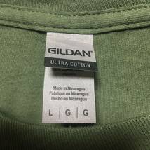 GILDAN ミリタリーグリーン L サイズ 深緑 ダークグリーン ロンT 長袖無地Tシャツ ポケット無し ギルダン オリーブ サバゲー サバイバル_画像2