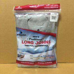 INDERA MILLS グレー S 灰色 サーマル 長袖Tシャツ インデラミルズ LONG JOHNS カットソー ロンT 防寒 肌着 インナー ヒート 無地★