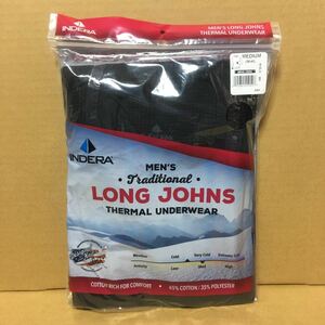 INDERA MILLS ブラック M 黒 BLACK サーマル 長袖Tシャツ インデラミルズ LONG JOHNS カットソー ロンT 防寒 肌着 インナー ヒート 無地！