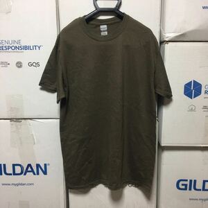 GILDAN オリーブ グリーン XL サイズ 深緑 ダークグリーン 半袖無地Tシャツ ポケット無し 6.0oz ギルダン ミリタリー サバゲー サバイバル.