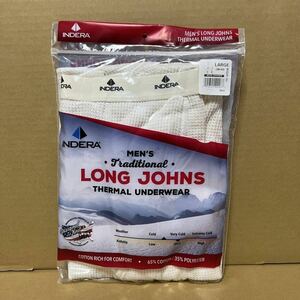 INDERA MILLS ナチュラル L白 ホワイト サーマルパンツ インデラミルズ LONG JOHNS 防寒肌着 レギンス タイツ スパッツ インナーヒート無地