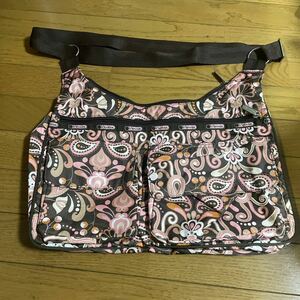 レスポートサック ショルダー バッグ ブラウン ペイズリー LeSportsac ナイロン 軽量 レスポ