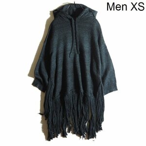 B8458P VVALENTINO Valentino V fringe silk knitted Parker navy XS oversize pull over spring autumn rb mks