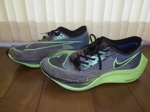 ■■ナイキ ヴェイパーフライ ネクスト％　ネクスト■■NIKE ZOOMX VAPORFLY NEXT％　NEXT●26.5ｃｍ　黒緑　走行約250ｋｍ